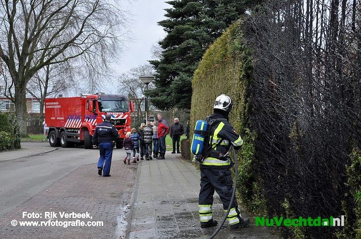 Heg in brand door vuurwerk Herikstraat te Ommen - Foto: Rik Verbeek