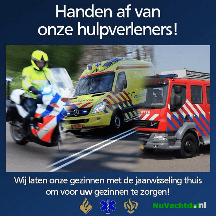 Handen af van hulpverleners! DENK NA!