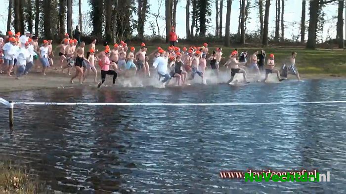 Beelden nieuwjaarsduik Lemelerveld