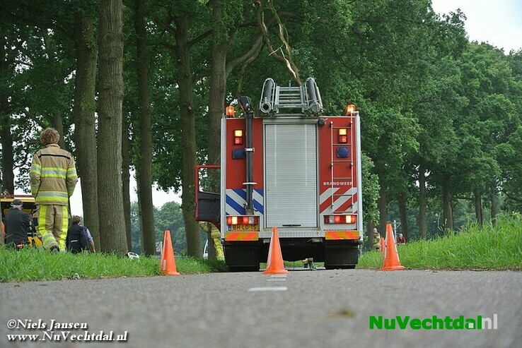 Grote tak afgeknapt boven fietspad Rechterensedijk Dalfsen - Foto: Niels Jansen